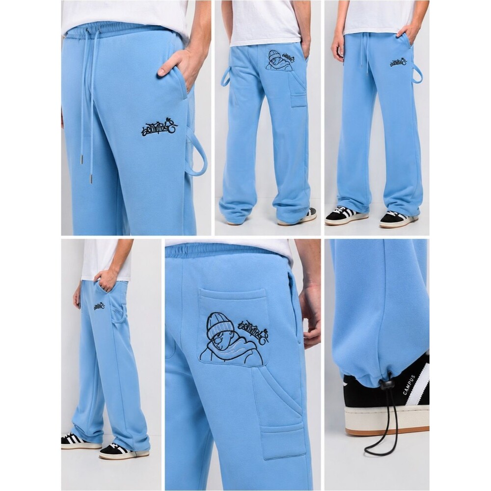 South Pole Authentic Collection Vintage Y2K Blue Graphic Wide Leg Sweatpants XL